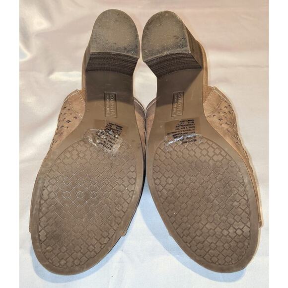 Sonoma Vitalize by Ortholite Open Toe Mules Block Heels Carreen Taupe Size 9.5 M - Picture 7 of 10